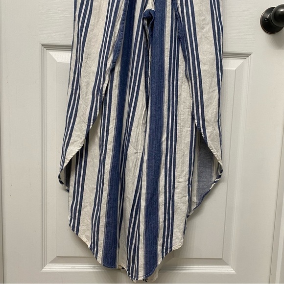 Taylor & Sage Linen Blend Tulip Leg Jumper Romper Blue White Stripes Small - Picture 4 of 16